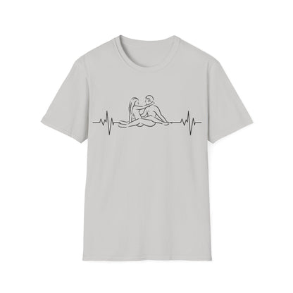 Unisex Heartbeat Kama Sutra T Shirt, Favorite Sexual Pose No.13,Erotic Sexual Desire Couples Gift,Naughty Kinky Adult T-shirt