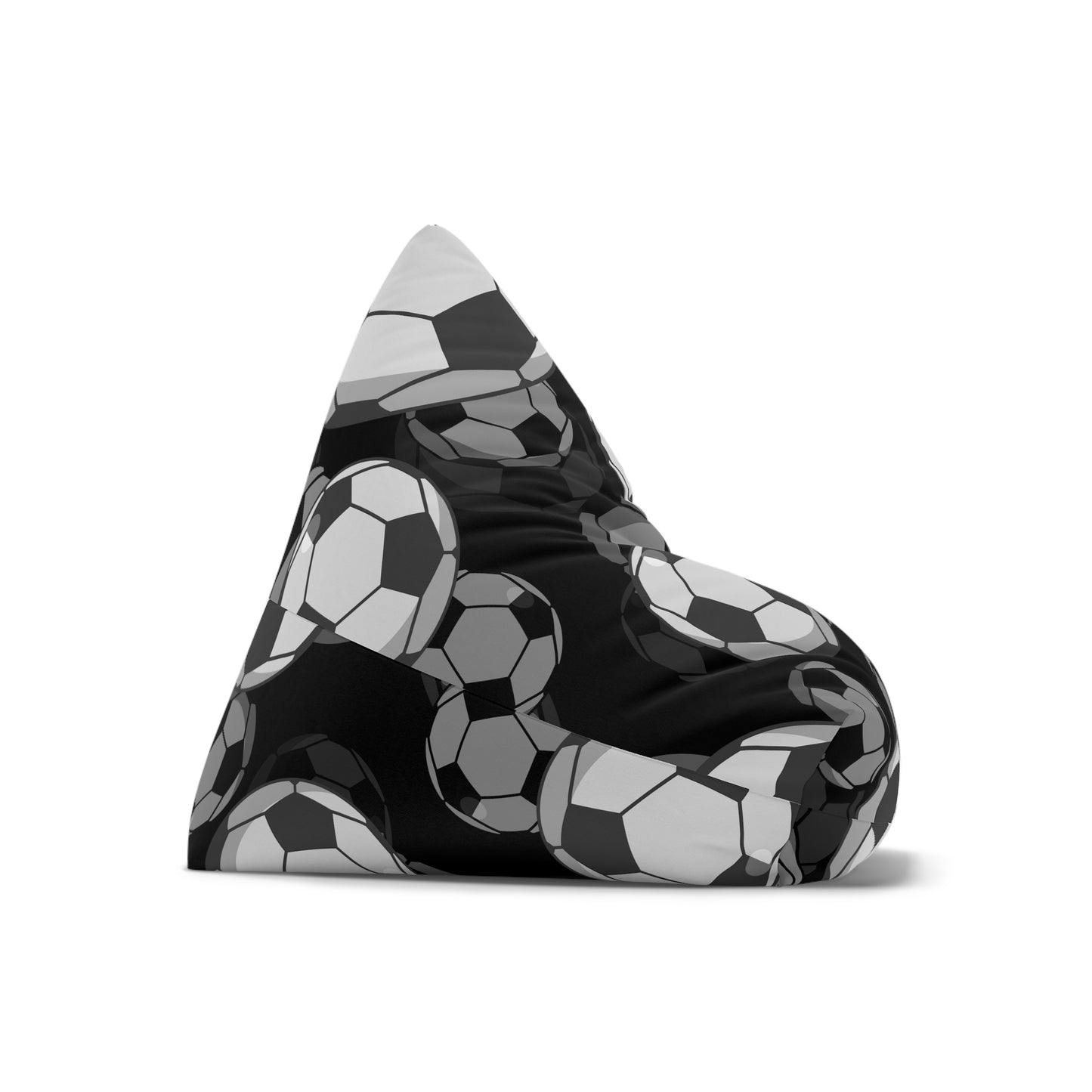 3D Soccer Bean Bag Chair Cover Sports Home Decor Black White Football Beanbag Gaming Room Chair Gift for Boys Man Cave Adult Beanbag Gift