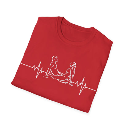 Unisex Heartbeat Kama Sutra T Shirt, Favorite Sexual Pose No.25,Erotic Sexual Desire Couples Gift,Naughty Kinky Adult T-shirt