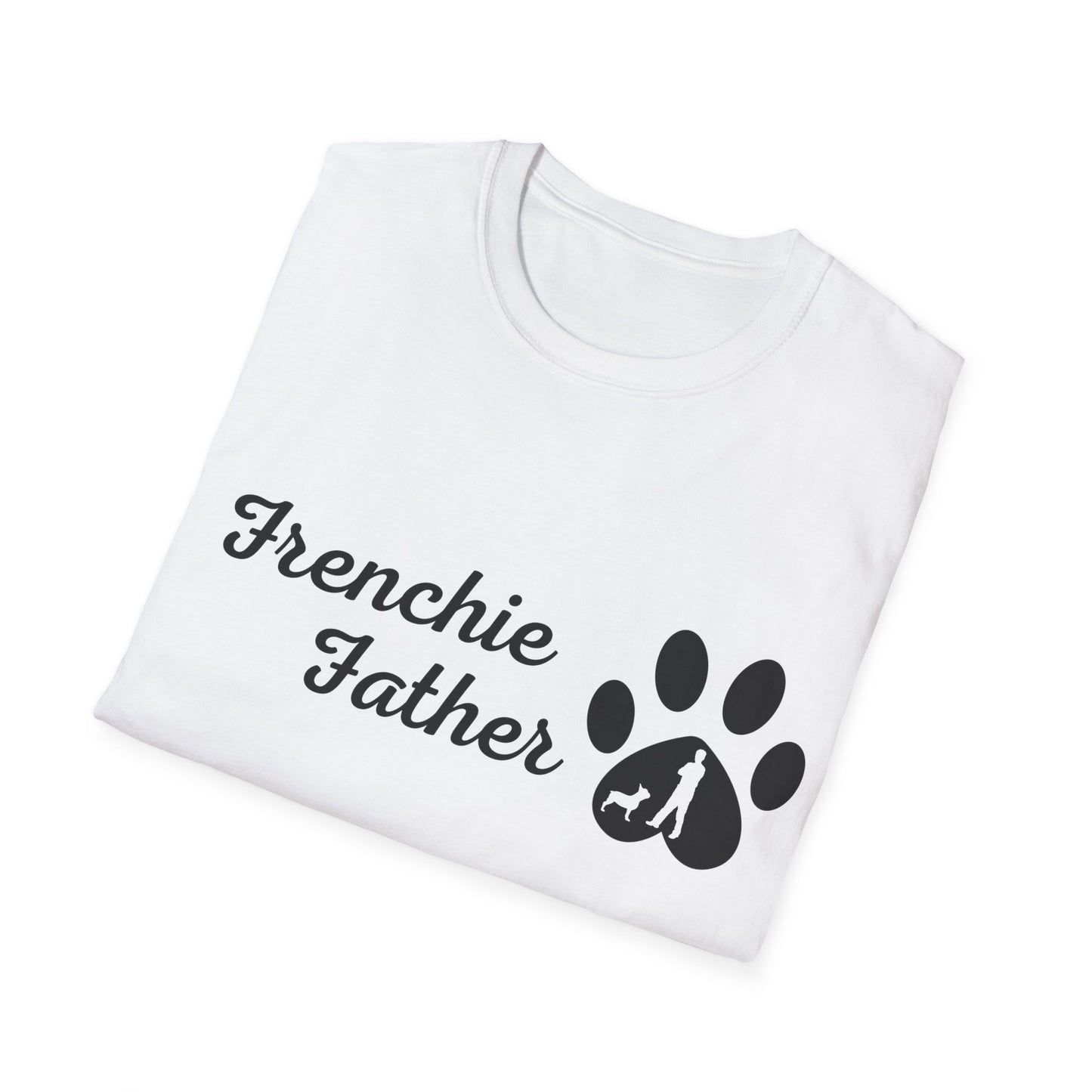 French Bulldog Dad's T-shirt, "Frenchie Father", Dog Father's Day Gift, Fur Papa, Unique Men's Apparel Novelty Pet Lover Tee