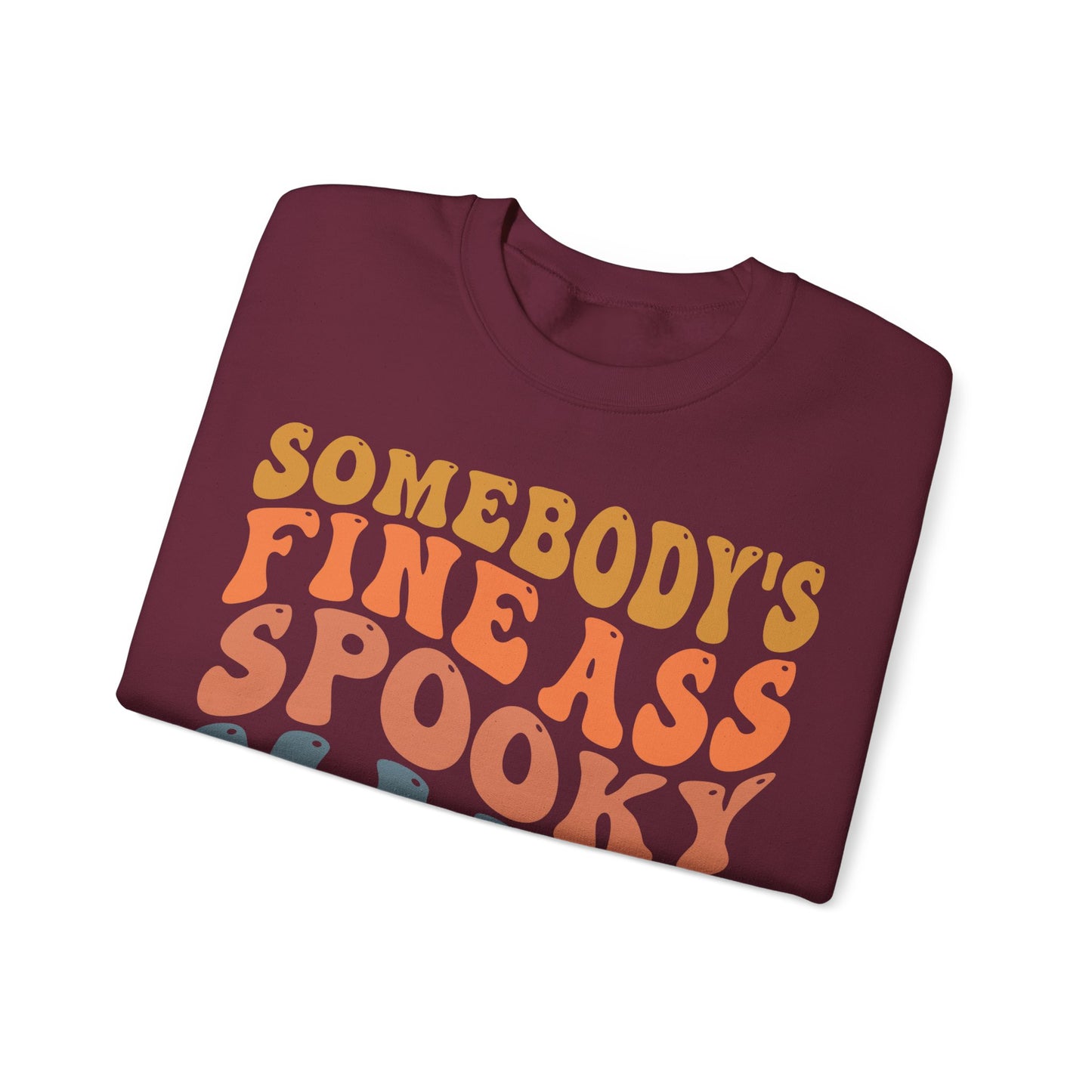 Somebody's Fine Ass Spooky Mama Sweatshirt Funny Halloween Sweater Retro Boho Halloween Mama Sweat Mom Life Apparel Halloween Ghost Mom Gift