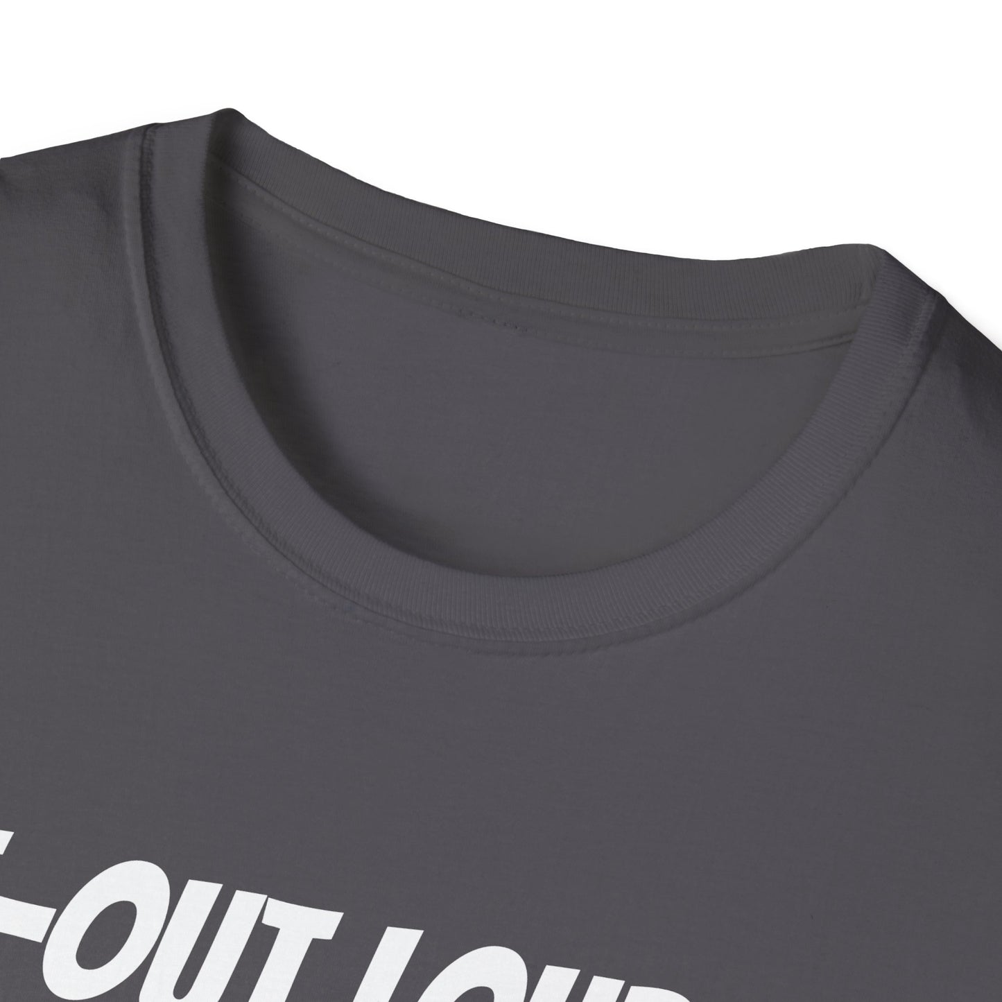 Funny Rugby Dad's Mens Softstyle T-shirt, "Line-out Loud Dad", Father's Day Gift, Humorous Unique Novelty Apparel Tee Present