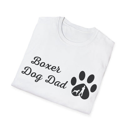 Doggy Dad's T-shirt, "Boxer Dog Dad", Dog Father's Day Gift, Fur Papa, Unique Men's Apparel Novelty Pet Lover Tee Present