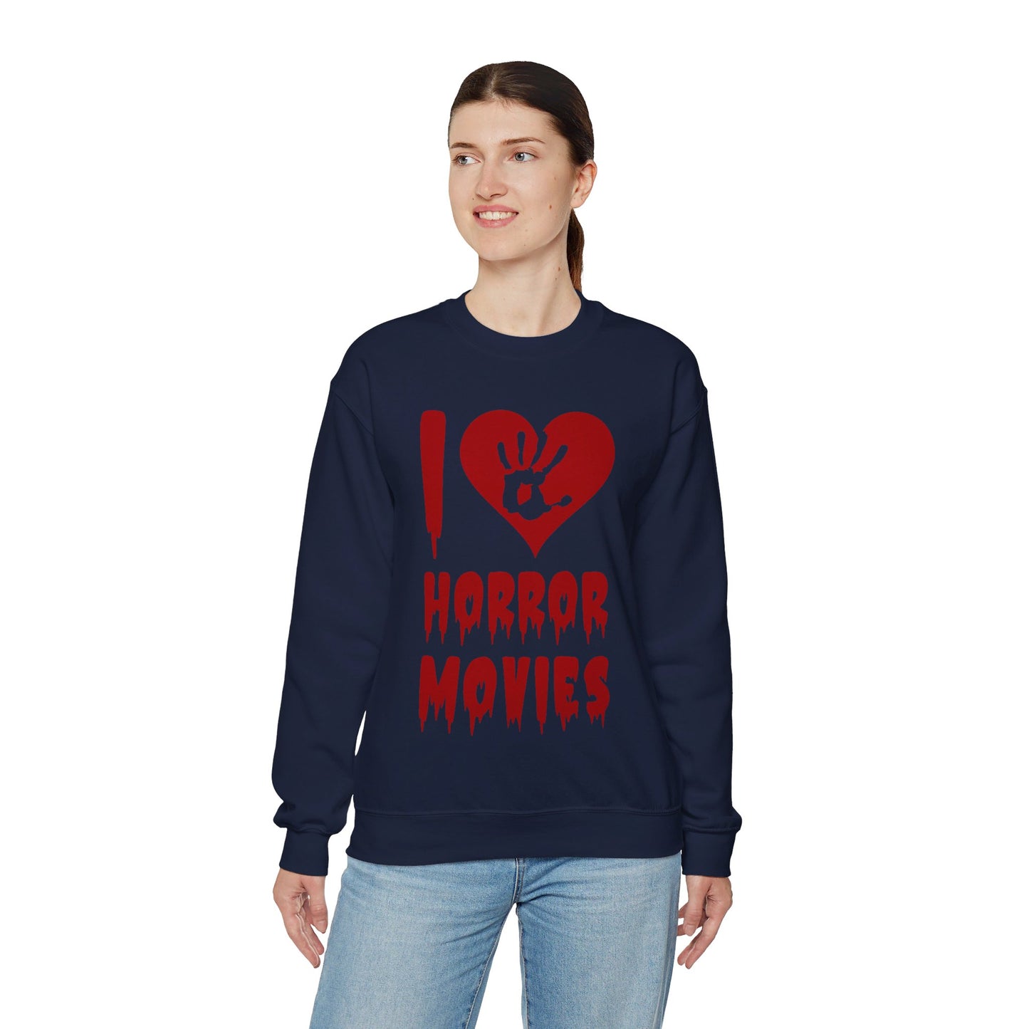 I Love Horror Movies Sweatshirt Horror Movie Addict Sweatshirt Halloween Horror Fan Club Sweatshirt Horror Club Movie Fanatic Halloween Gift