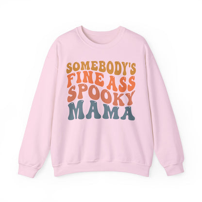 Somebody's Fine Ass Spooky Mama Sweatshirt Funny Halloween Sweater Retro Boho Halloween Mama Sweat Mom Life Apparel Halloween Ghost Mom Gift