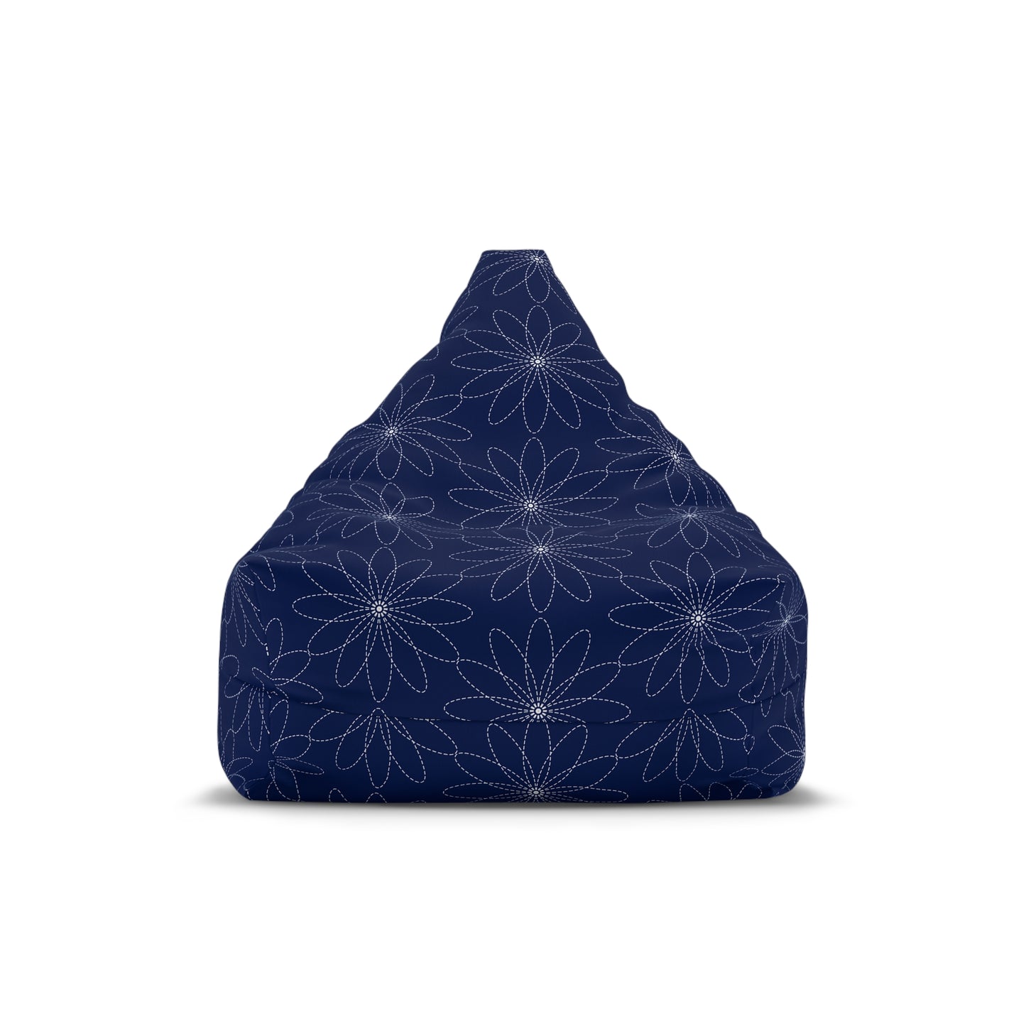 Japanese Floral Bean Bag Chair Cover Oriental Asian Blue Home Decor Feng Shui Aesthetic Gift Outdoor Patio Bedroom Living Room Teen Beanbag