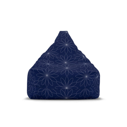 Japanese Floral Bean Bag Chair Cover Oriental Asian Blue Home Decor Feng Shui Aesthetic Gift Outdoor Patio Bedroom Living Room Teen Beanbag