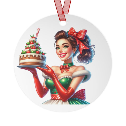 1950s Pin-Up Girl Ornament Christmas Tree Holiday Ornament Retro Vintage Decor Housewife Pop-Art Secret Santa Gift Xmas Stocking Filler Idea