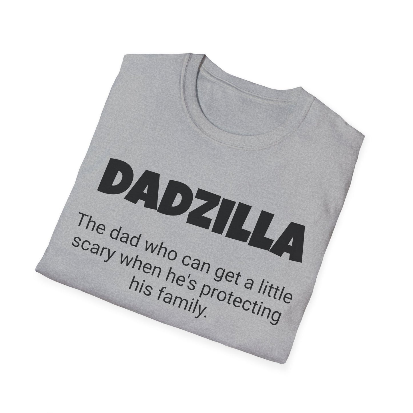 Funny Dad's Mens Softstyle T-shirt, "Dadzilla", Father's Day Gift, Tee for Him, Adult Humorous Unique Novelty Apparel Present