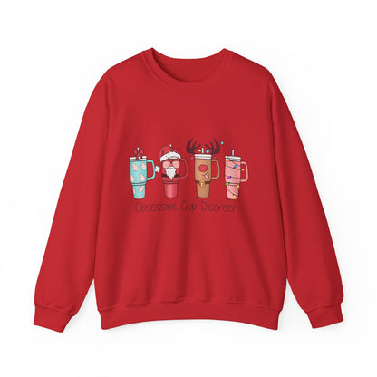 Retro Christmas Obsessive Cup Disorder Sweatshirt Funny OCD Sweater Funny Christmas Cups Crewneck OCD Lover Xmas Coffee Tee Christmas Sweat