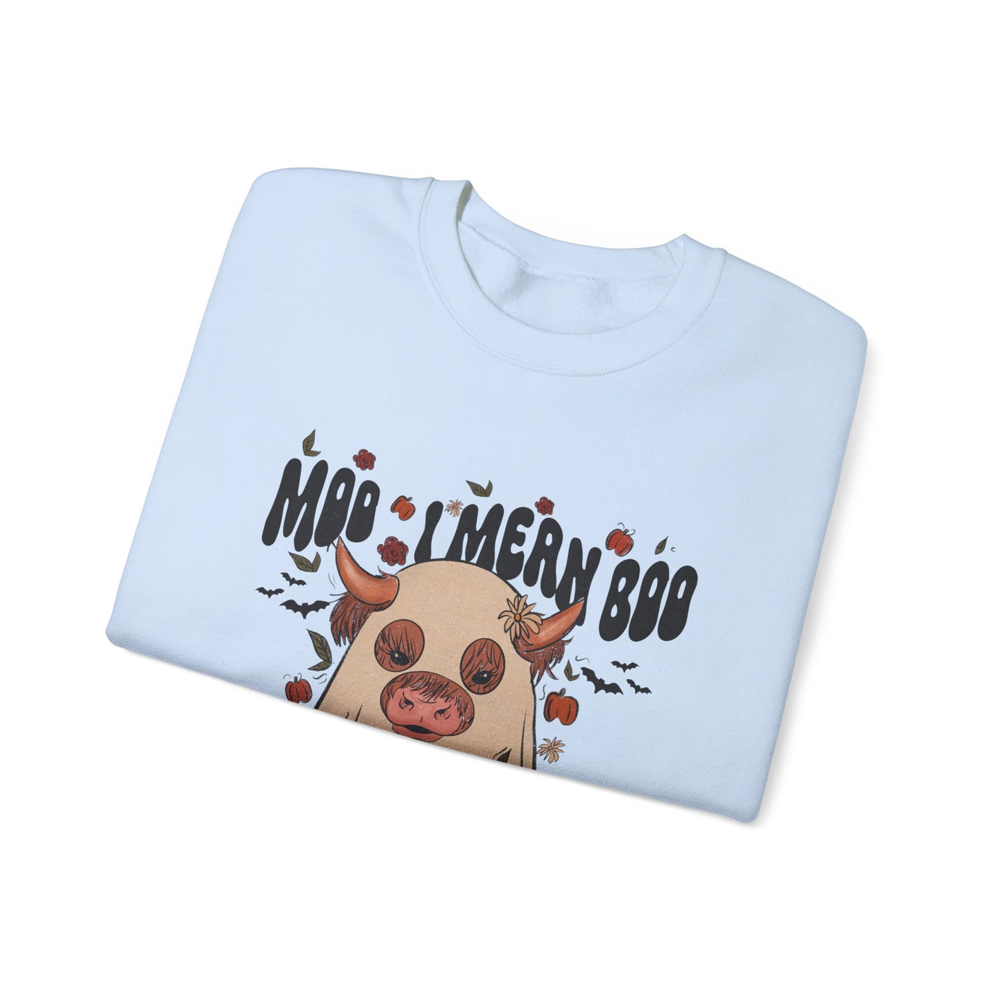 Moo... I Mean Boo Sweatshirt Halloween Highland Cow Sweat Happy Halloween Sweater Spooky Cow Sweatshirt Spooky Vibes Apparel Halloween Gift