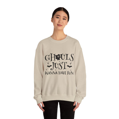 Ghouls Just Wanna Have Fun Halloween Sweatshirt Retro Fall Sweater Spooky Ghost Halloween Apparel Cute Unique Novelty Women Bridemaids Gift