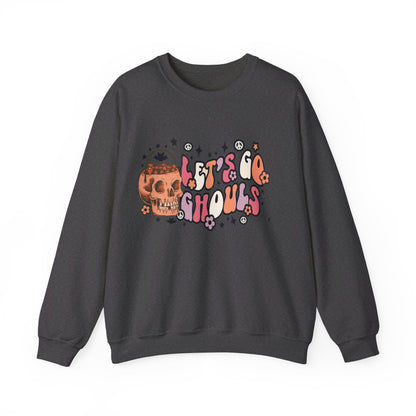 Lets Go Ghouls Sweatshirt Retro Halloween Sweater Cute Halloween Candy Skull Sweatshirt Spooky Season Halloween Outfit Bachelorette Gift