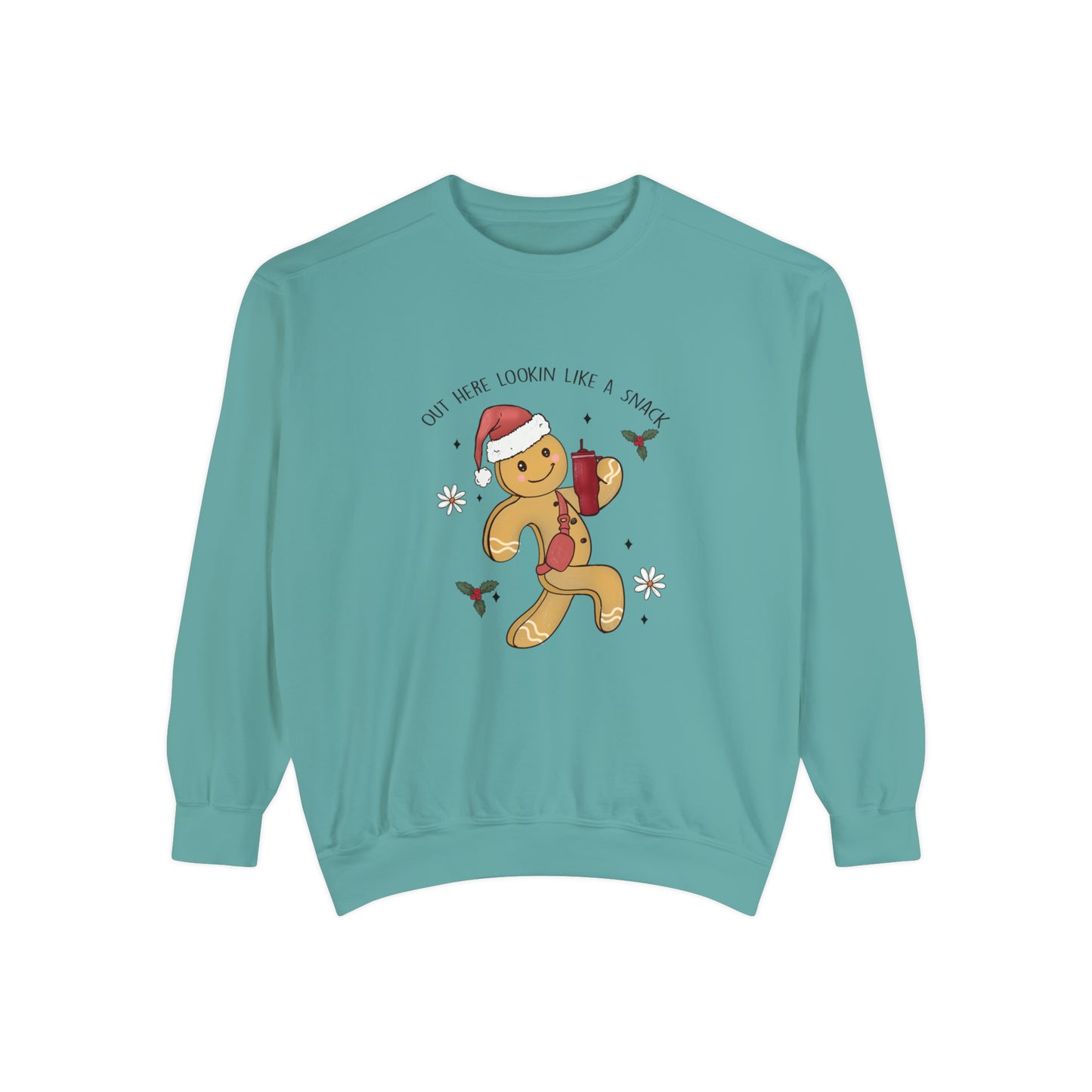 Comfort Colors® Out Here Lookin Like A Snack Sweatshirt Boojee Christmas Sweatshirt Gingerbread Man Sweater Funny Christmas Gift Holiday Tee