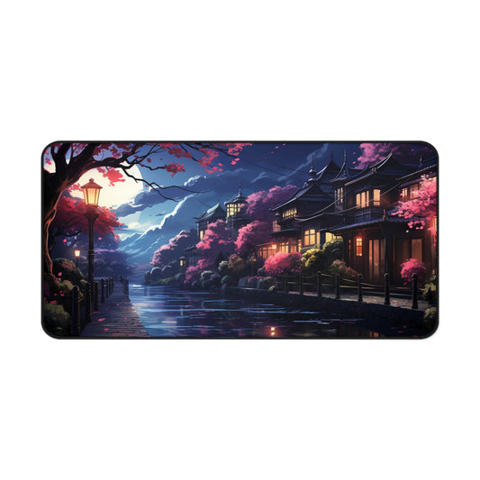 Anime Floral Desk Mat Lofi Office Desk Accessory Manga Mouse Pad Japanese Night Desk Pad Large Gaming Mousepad XL Unique Gift Idea Anime Fan