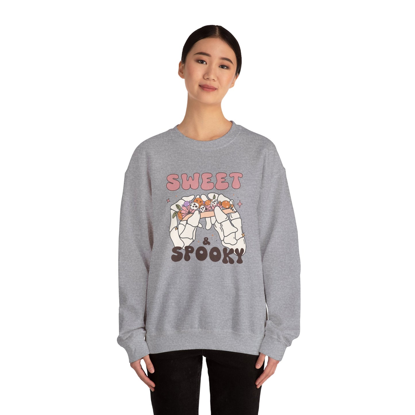 Sweet and Spooky Sweatshirt Retro Halloween Crewneck Groovy Fall Sweater Vintage Halloween Apparel Cool Funky Unique Novelty Women Gift Girl