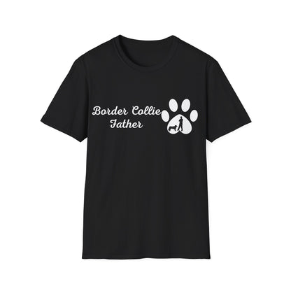 Doggy Dad's T-shirt, "Border Collie Father", Dog Father's Day Gift, Fur Papa, Unique Men's Apparel Novelty Pet Lover Tee