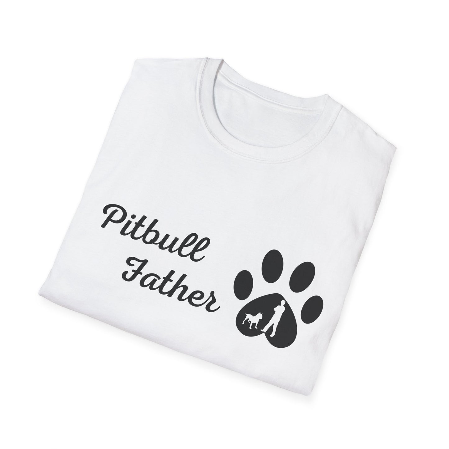 Doggy Dad's T-shirt, "Pitbull Father", Dog Father's Day Gift, Fur Papa, Unique Men's Apparel Novelty Pet Lover Tee Present