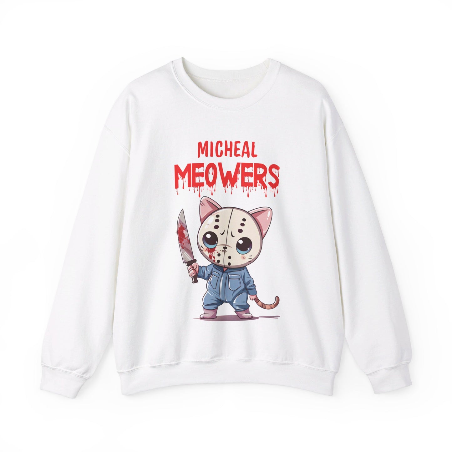 Michael Meowers Sweatshirt Funny Halloween Cat Lover Sweater Horror Character Sweatshirt Horror Movie Addicts Sweater Horror Fan Club Gift