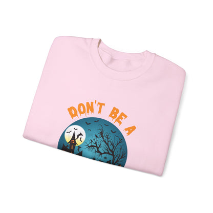 Don't Be A Scaredy Cat Sweatshirt Funny Halloween Sweater Retro Halloween Spooky Season Apparel Cute Halloween Crewneck Witch Sweater Gift