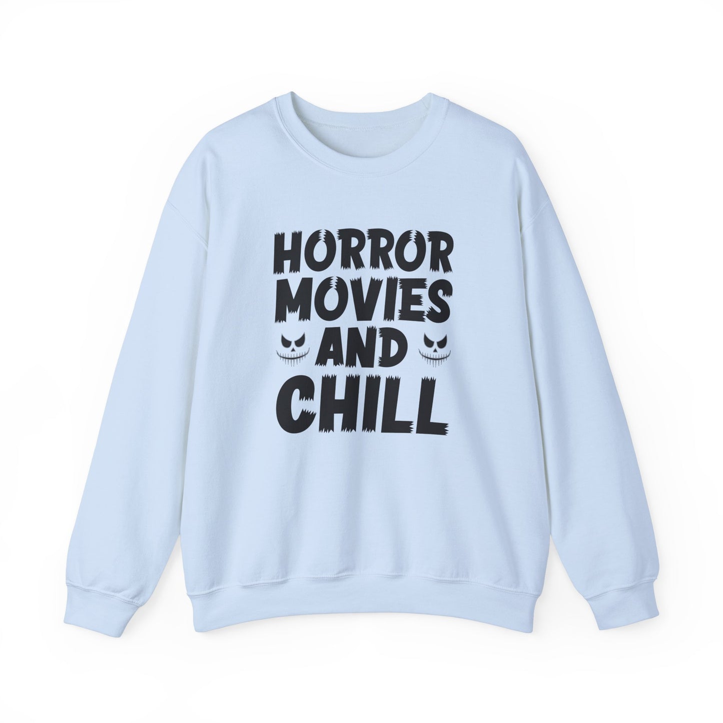 Horror Movies And Chill Sweatshirt Halloween Sweater Spooky Vibes Sweatshirt Funny Halloween Outfit Scary Movie Lover Gift Horror Movie Fan