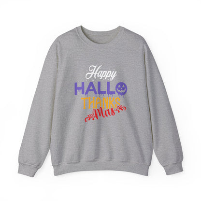 Happy Hallothanksmas Sweatshirt Halloween Sweater Holiday Season Sweatshirt Thanksgiving Apparel Christmas Outfit Autumn Fall Sweatshirt