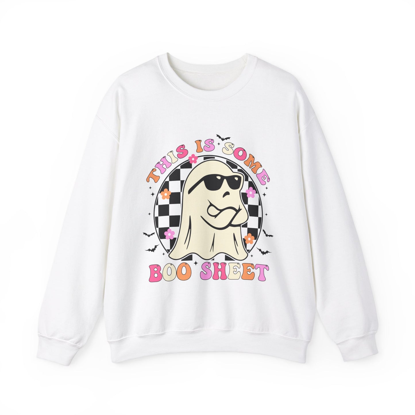 This Is Some Boo Sheet Sweatshirt Retro Groovy Halloween Sweater Funny Sarcastic Boo Sheet Sweat Spooky Season Halloween Sweat Cute Ghost