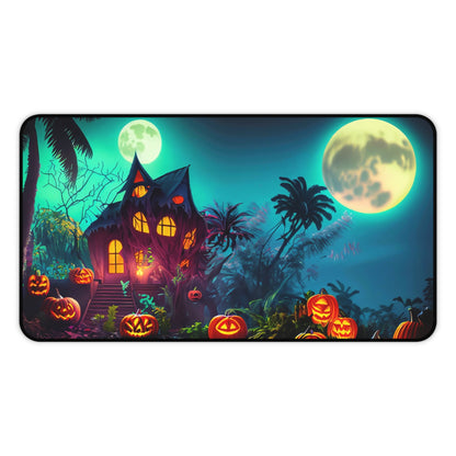 Retro Halloween Desk Mat Tropical Neon Office Desk Accessory Whimsigoth Mouse Pad Spooky Pumpkins Desk Pad XL Gaming Mousepad Unique Gift