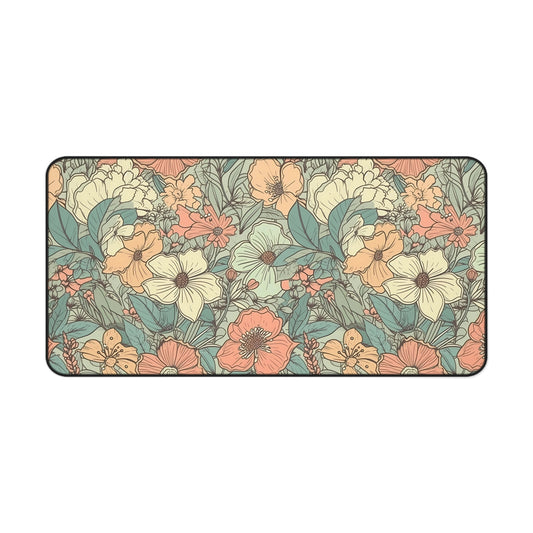 Cottagecore Desk Mat Wildflower Office Desk Accessories Farmstyle Cottageside Mouse Pad Vintage Floral Desk Pad Plant Mom Gift Idea Ladies