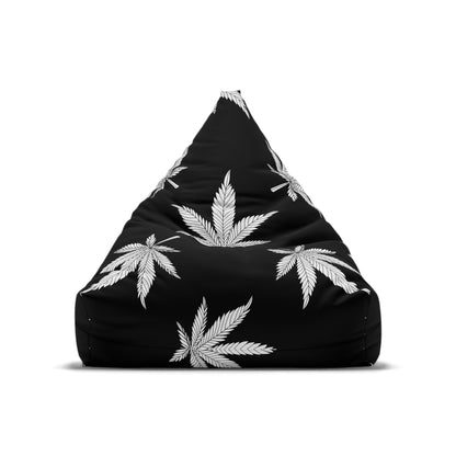 Marijuana Pot Leaf Gaming Bean Bag Chair Cover Black White Home Decor Weed Cannabis Games Beanbag Living Room Gift Adults Bedroom Man Cave