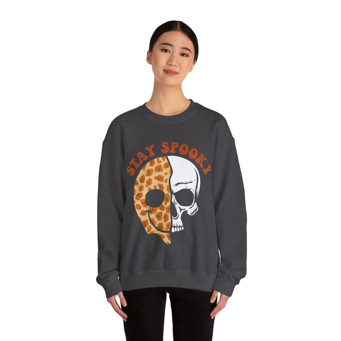 Stay Spooky Sweatshirt Halloween Sweater Spooky Season Sweatshirt Skeleton Smiley Retro Halloween Crewneck Vintage Fall Retro Autumn Apparel