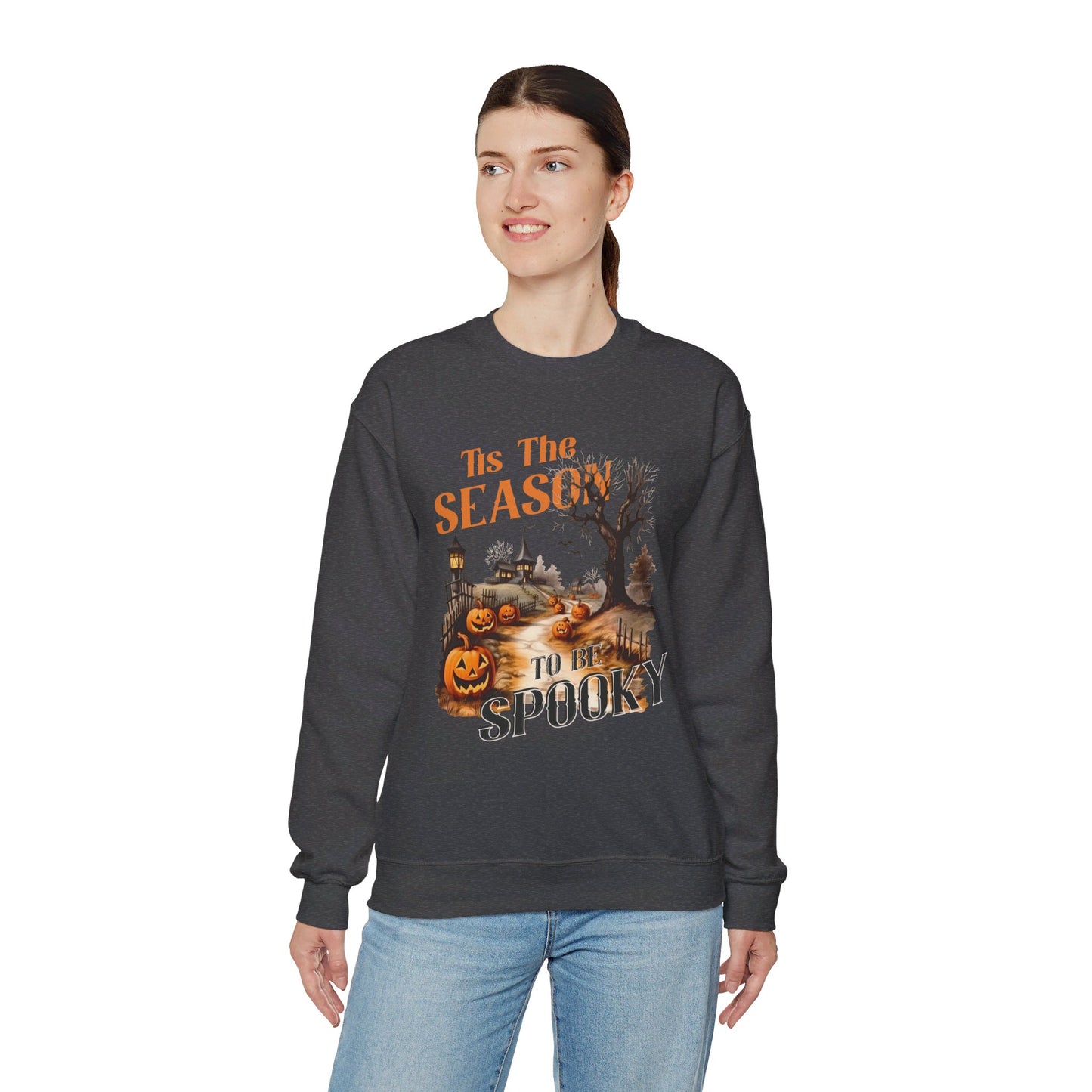 Tis The Season To Be Spooky Halloween Sweatshirt Vintage 1950s Halloween Fall Sweater Retro Halloween Pumpkins Spooky Season Apparel Unique