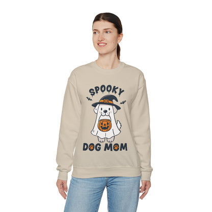 Spooky Dog Mom Sweatshirt Halloween Ghost Dog Sweater Women Dog Lover Pullover Cute Dog Mom Gift Trick or Treat Dog Mom Halloween Sweatshirt