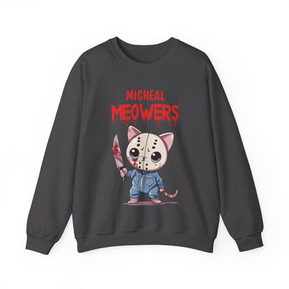 Michael Meowers Sweatshirt Funny Halloween Cat Lover Sweater Horror Character Sweatshirt Horror Movie Addicts Sweater Horror Fan Club Gift