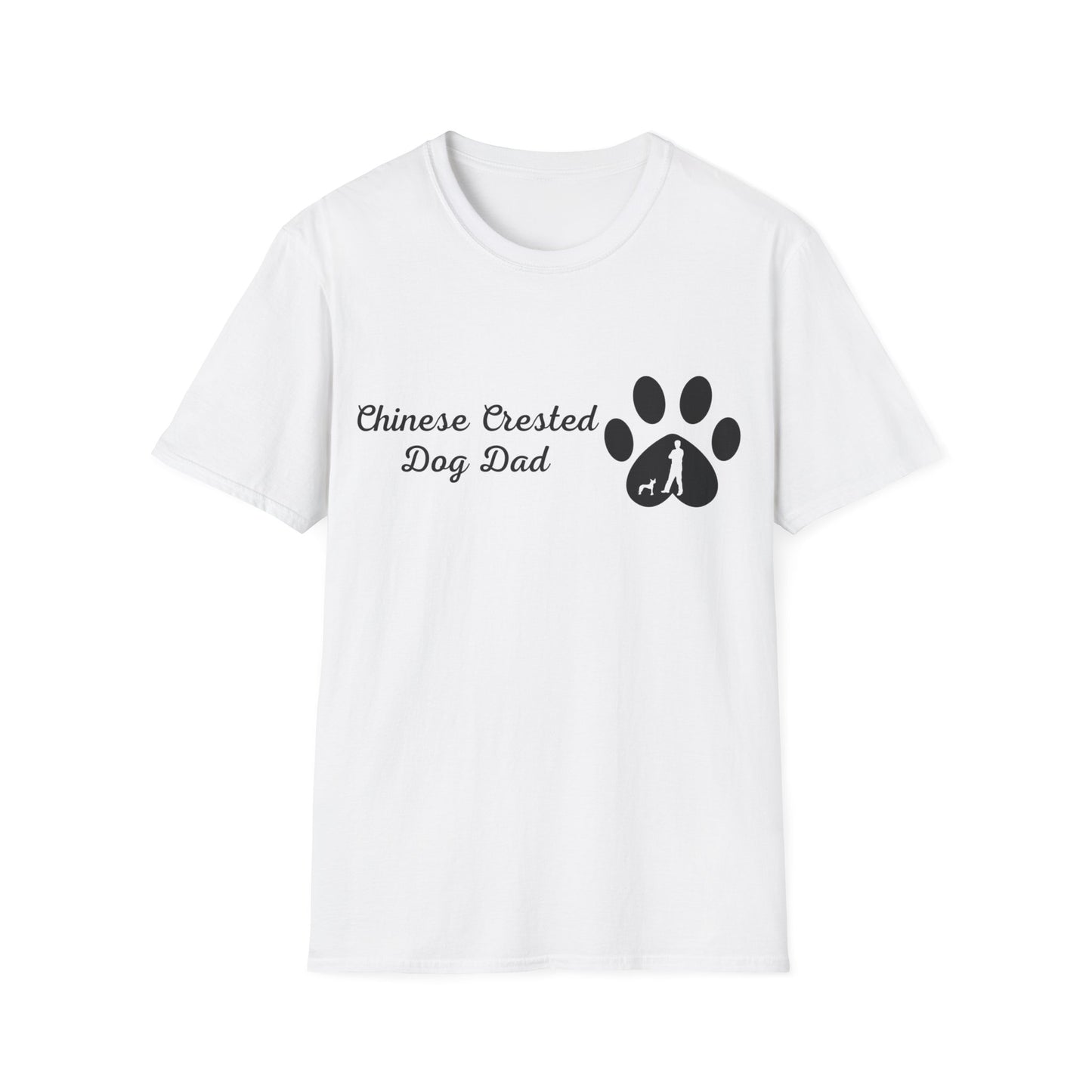 Doggy Dad's T-shirt, "Chinese Crested Dog Dad", Dog Father's Day Gift, Fur Papa, Unique Men's Apparel Novelty Pet Lover Tee