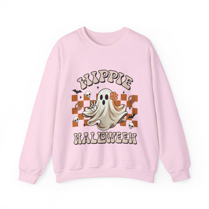 Hippie Halloween Sweatshirt Cute Ghost Sweatshirt Retro Ghost Halloween Sweater Groovy Halloween Sweat Trendy Boho Crewneck Fall Hippy Gift