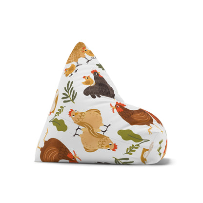 Chickens Bean Bag Chair Cover Farm Animal Playroom Beanbag Home Aesthetic Decor Teens Dorm Bedroom Gift for Boys Girls Adult Games Room Gift