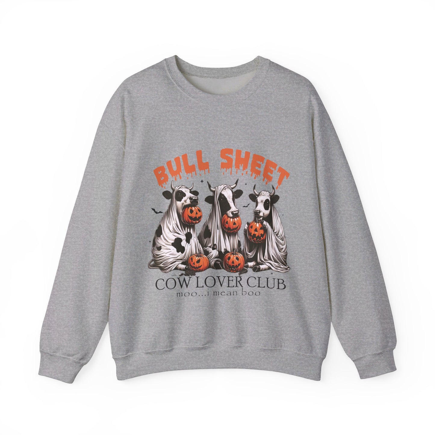 Bull Sheet Sweatshirt Cow Lover Club Sweater Funny Ghost Bulls Pullover Funny Gag Cow Lover Sweater Funny Gifts Men Women Farmer Halloween