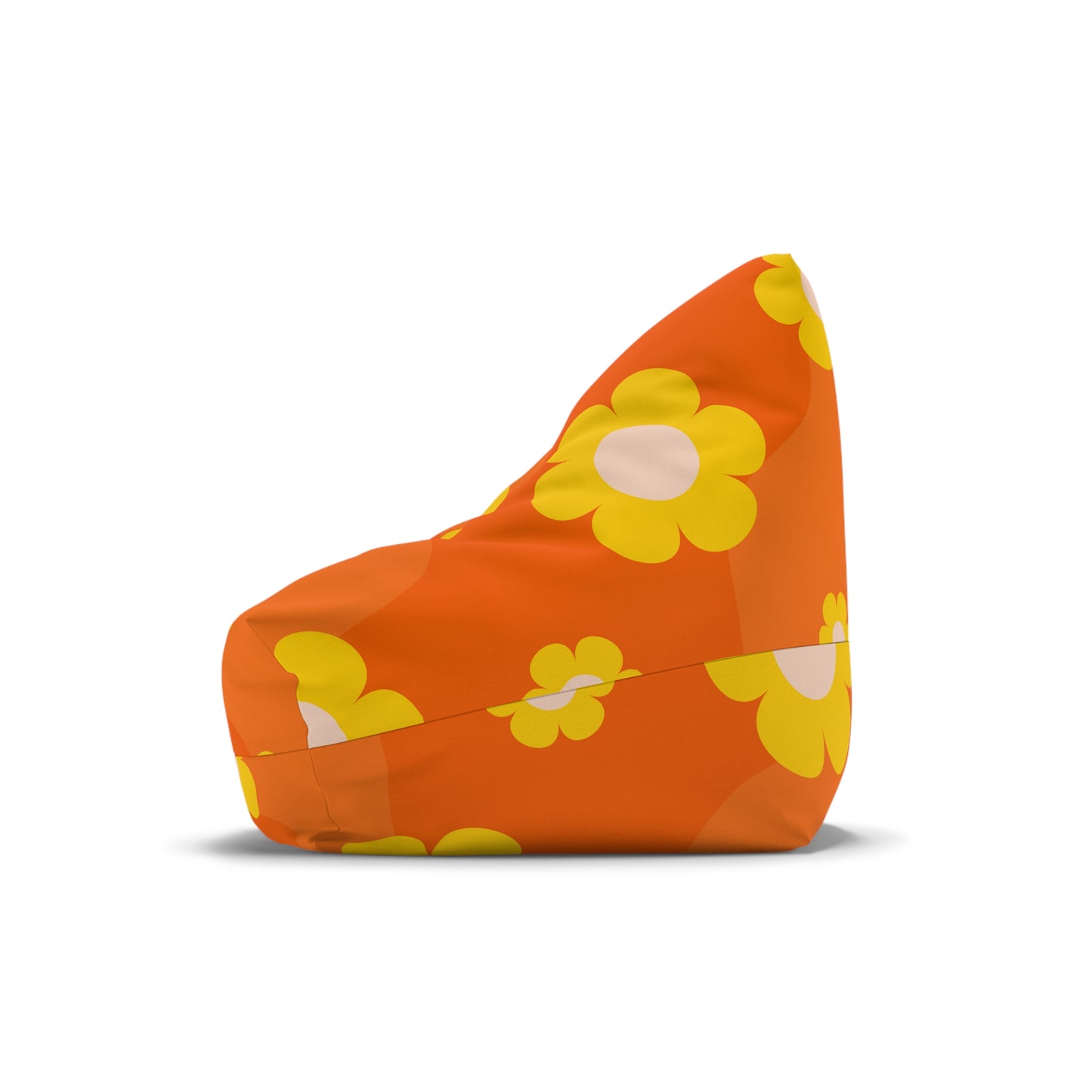 Retro Hippie Groovy Flower Power Bean Bag Chair Cover Orange Yellow 70s Home Decor Aesthetic Gift Teens Bedroom Furniture Gaming Chair Cover