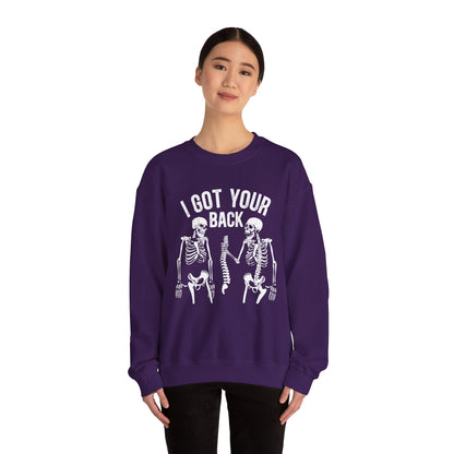 I Got Your Back Skeleton Sweatshirt Funny Halloween Sweater Skeleton Sweat Spooky Season Halloween Party Outfit Fall Crewneck Funny Skeleton