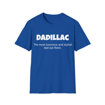 Funny Dad's Mens Softstyle T-shirt, "Dadillac", Father's Day Gift, Tee for Him, Adult Humorous Unique Novelty Apparel Present