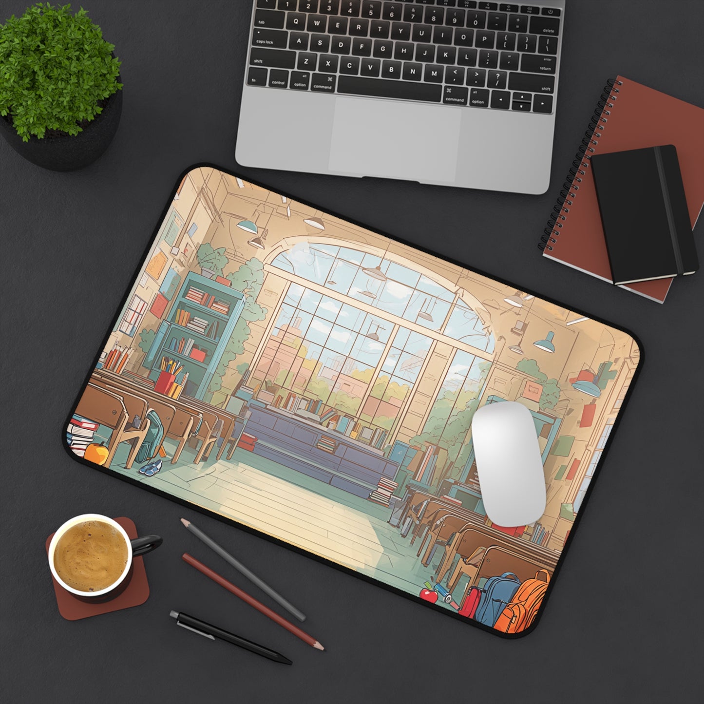 Anime Classroom Desk Mat Large Office Desk Accessory Manga XL Mouse Pad Japanese Desk Pad Lofi Fan Gaming Mousepad Unique Gift Idea Teacher