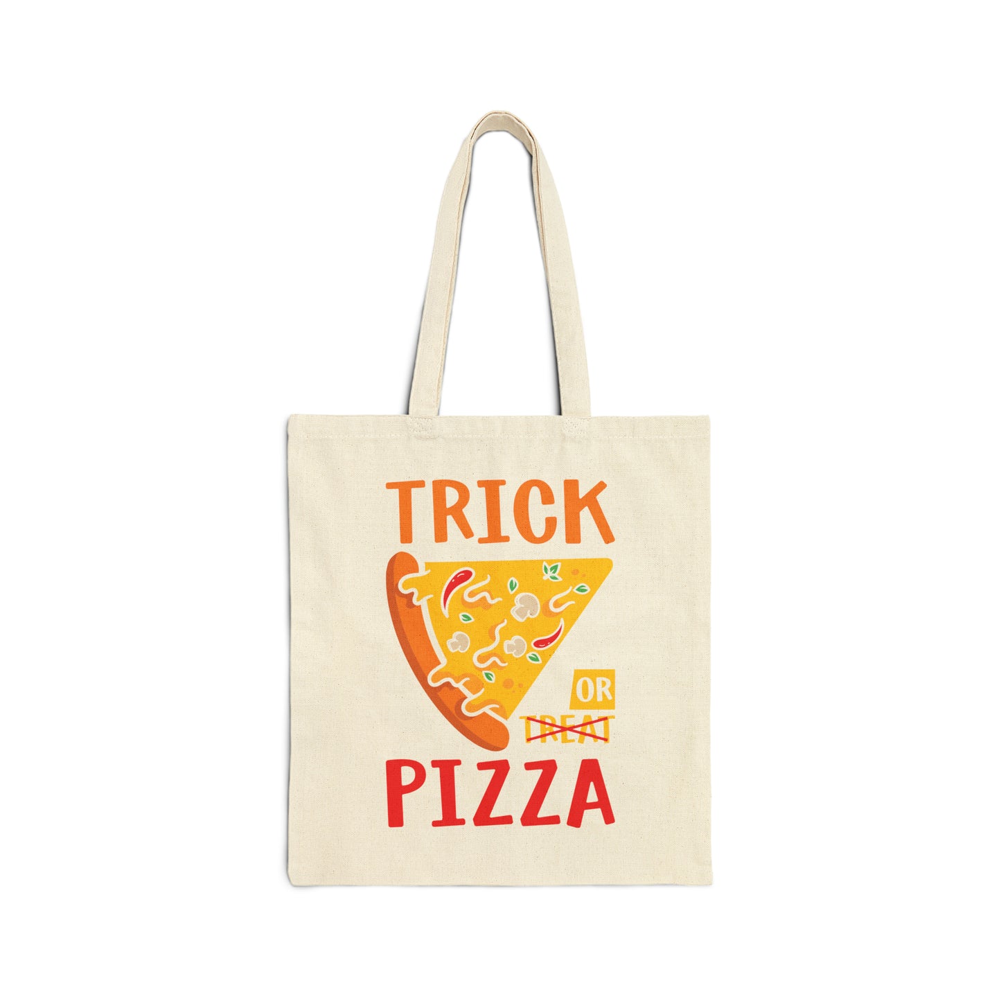 Trick or Pizza Bag Trick-or-Treat Bags Funny Halloween Canvas Bag Pizza Lover Kid Cute Groovy Kids Halloween Candy Bag Halloween Treat Bags