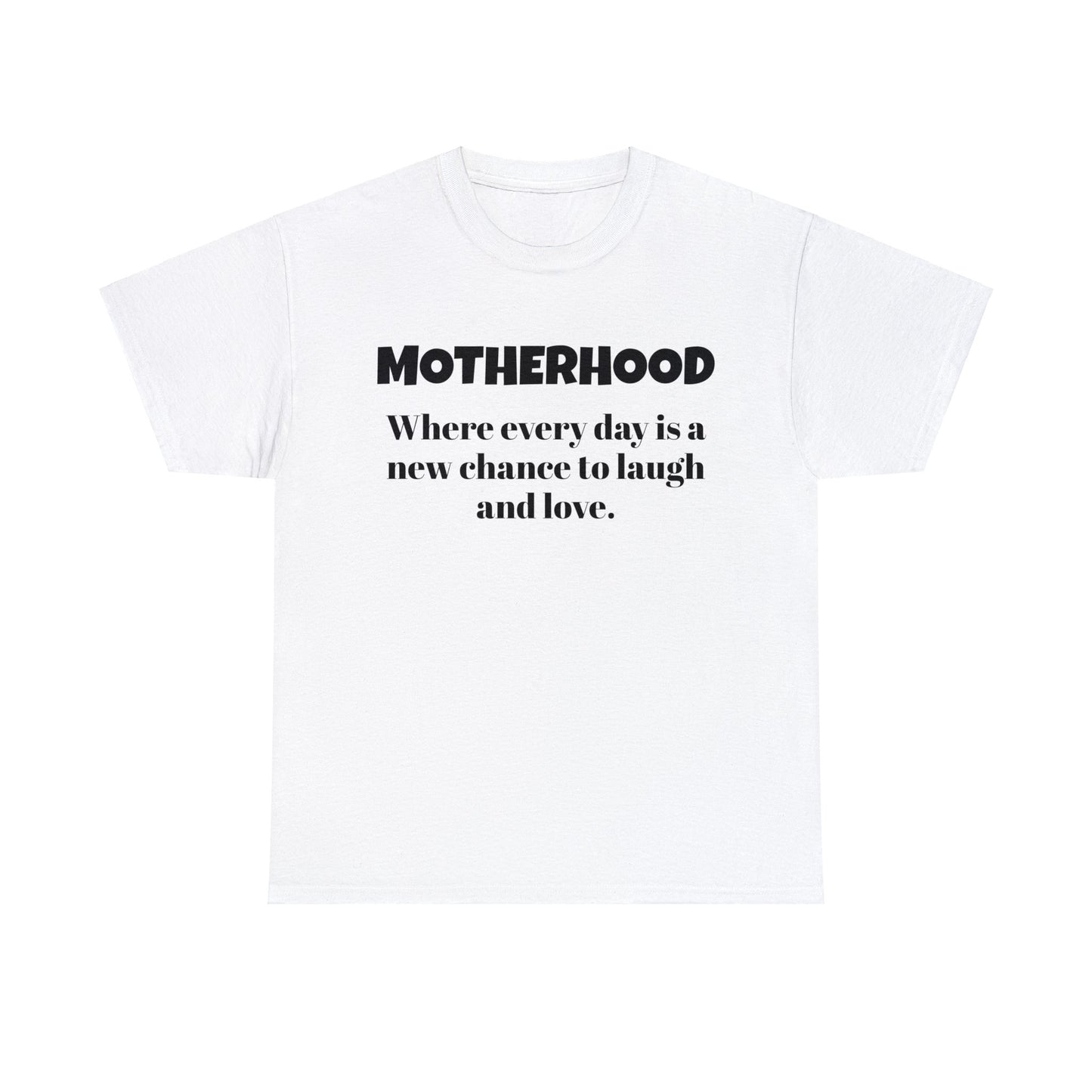 Fun Mom's Unisex Heavy Cotton Tee, "MOTHERHOOD", Mother's Day Gift, T-shirt for Her, Ladies Adult Unique Novelty Present