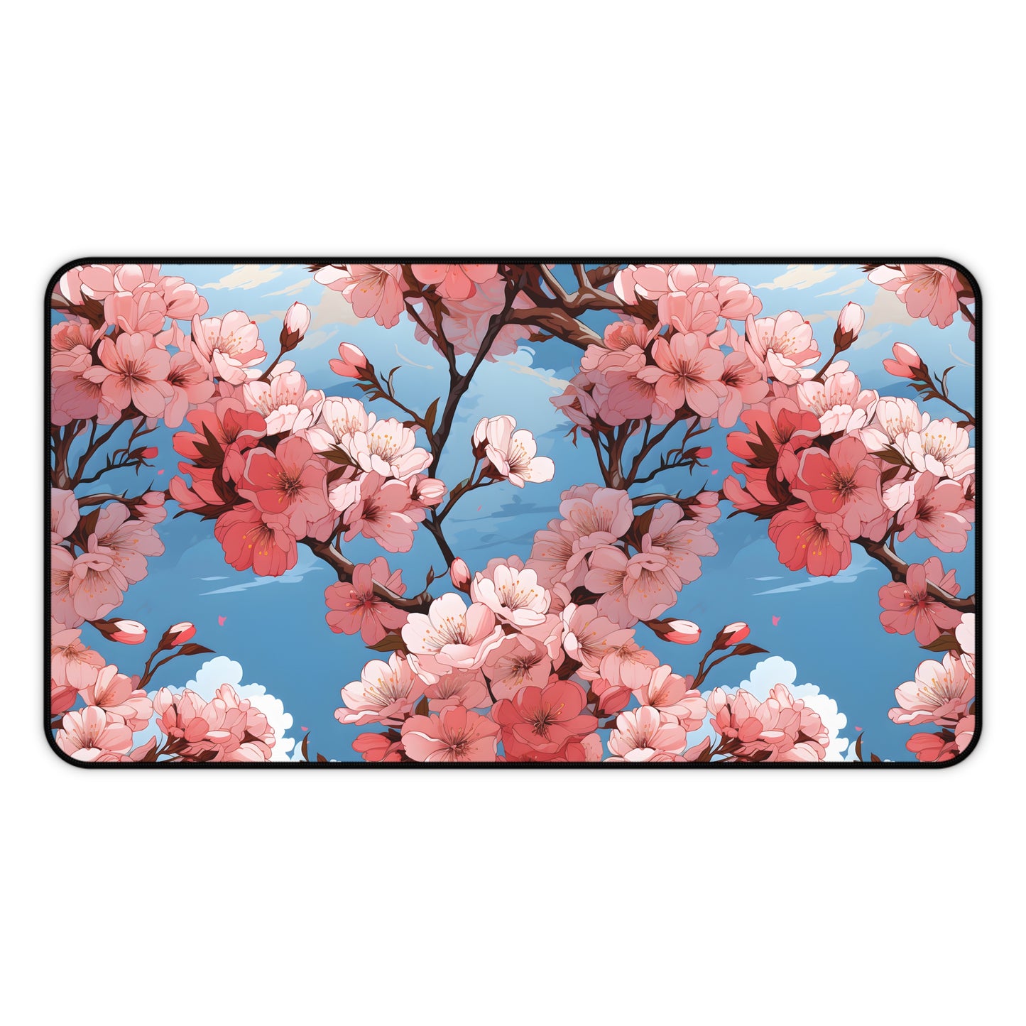 Anime Spring Flowers Desk Mat Lofi Office Desk Accessory Manga Floral Mouse Pad Japanese XL Desk Pad Large Gaming Mousepad Unique Gift Idea