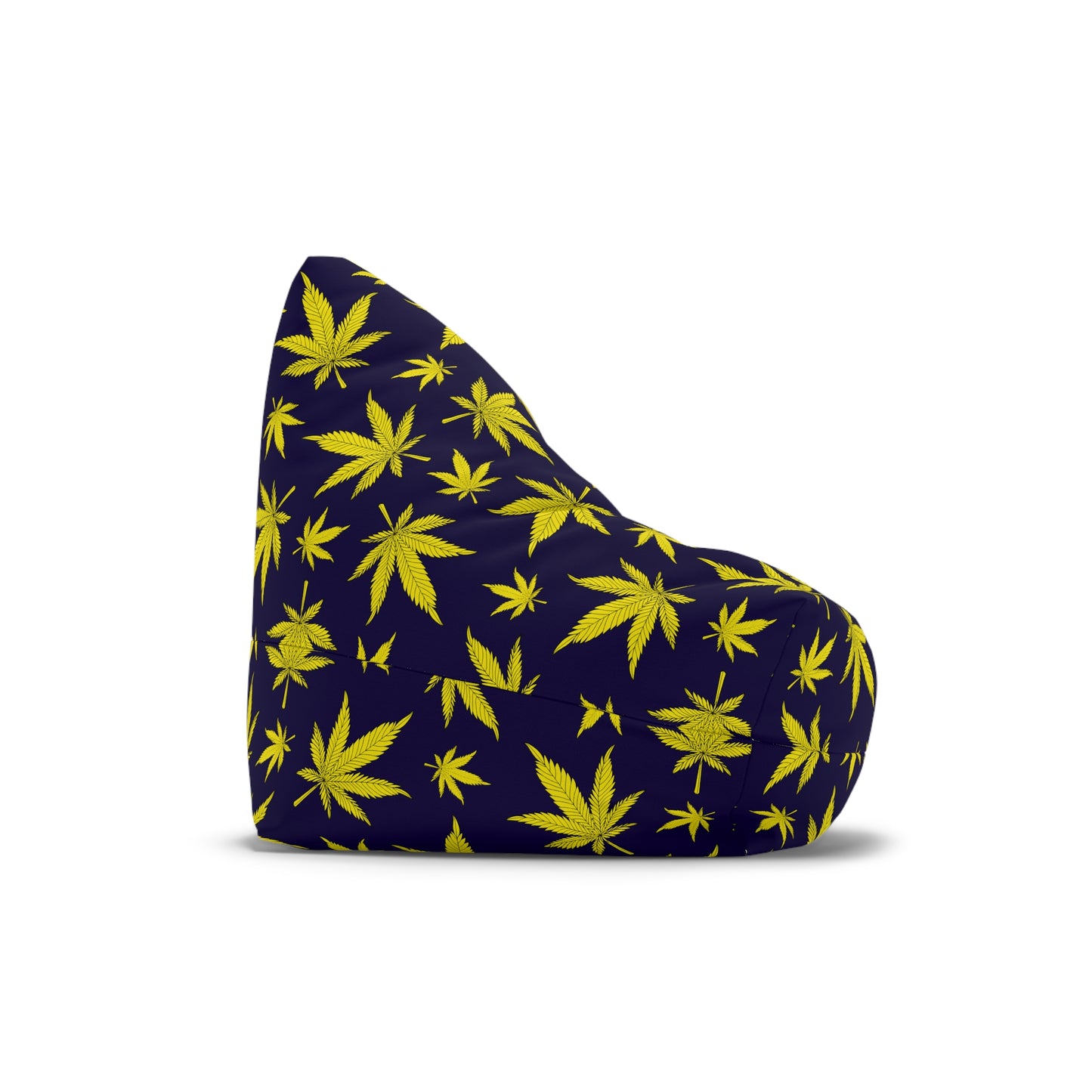 Weed Cannabis Gaming Bean Bag Chair Cover Yellow Navy Home Decor Marijuana Pot Leaves Games Beanbag Living Room Gift Adults Bedroom Man Cave