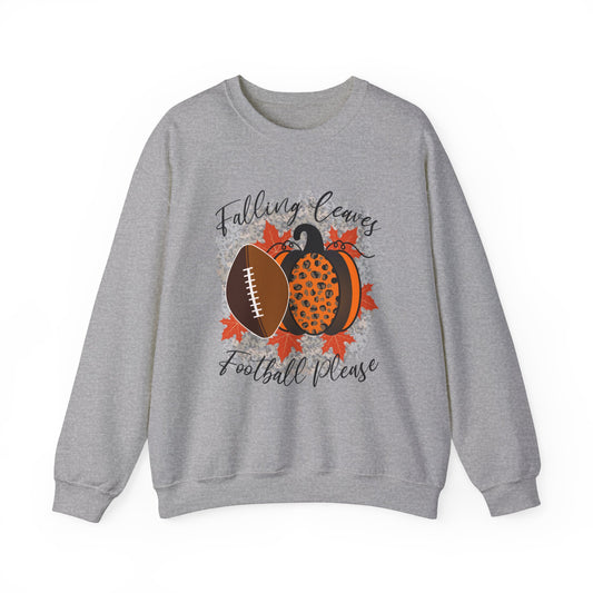 Fall Vibes Football Sweatshirt Falling Leaves Football Please Sweater Footbal Mom Fall Sweater Football and Pumpkin Crewneck Autumn Season