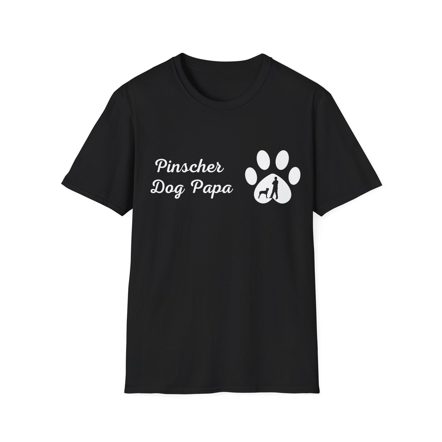 Doggy Dad's T-shirt, "Pinscher Dog Papa", Dog Father's Day Gift, Fur Papa, Unique Men's Apparel Novelty Pet Lover Tee Present