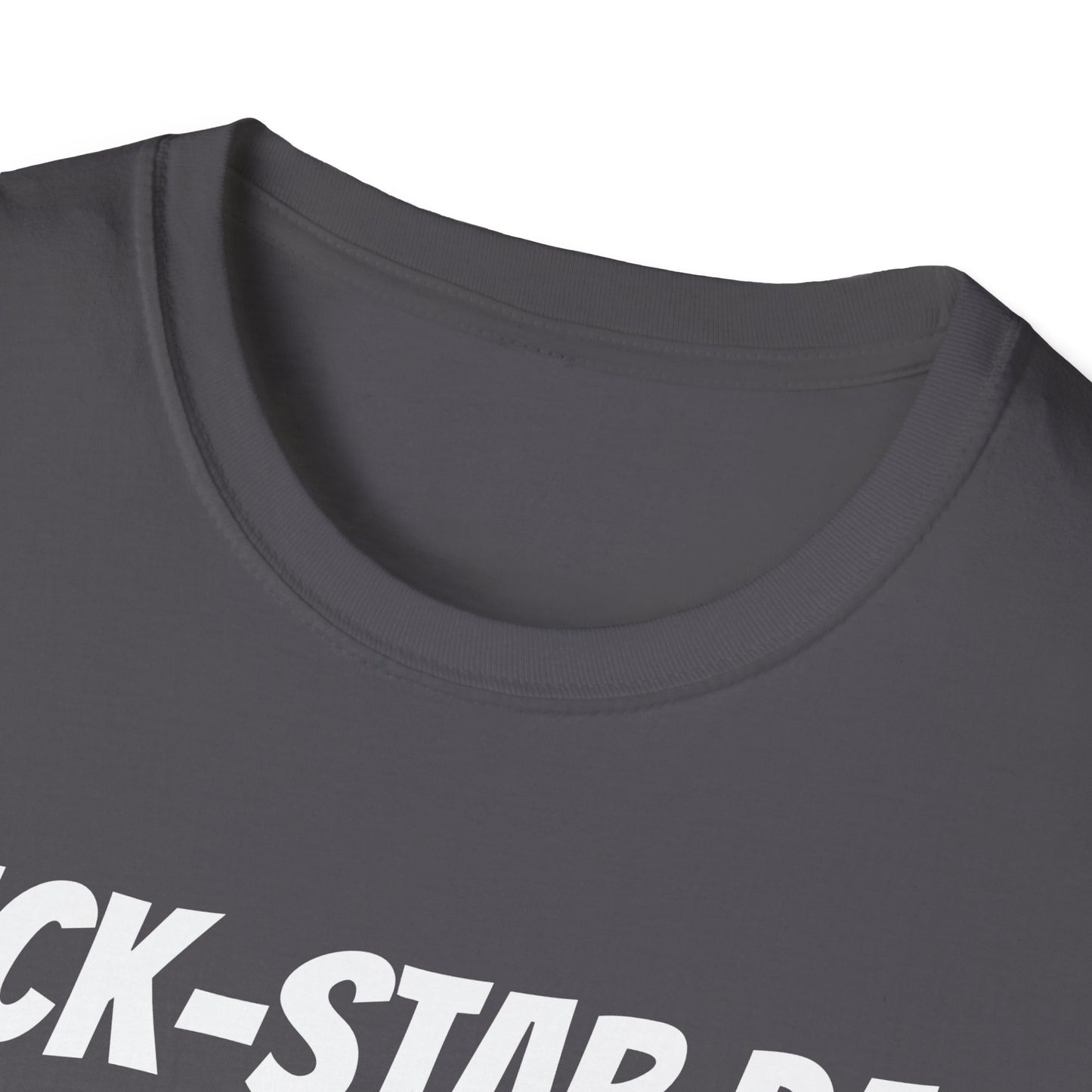 Funny Rugby Dad's Mens Softstyle T-shirt, "Ruck-star Dad", Father's Day Gift, Humorous Unique Novelty Apparel Tee Present