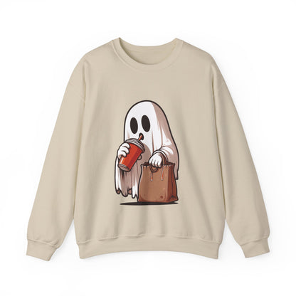 Boujee Spooky Ghost Sweatshirt Boo Jee Coffee Lover Halloween Sweater Cute Bougie Ghost Pullover Sweater Boo-Jee Ghost Spooky Season Gift 2